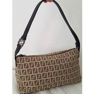 Authentic Fendi Monogram Fabric/Leather